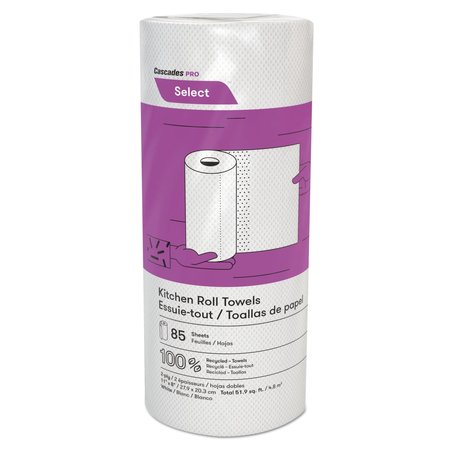 CASCADES PRO Select Perforated Roll Paper Towels, 2 Ply, 85 Sheets, 8", White, 30 PK K085